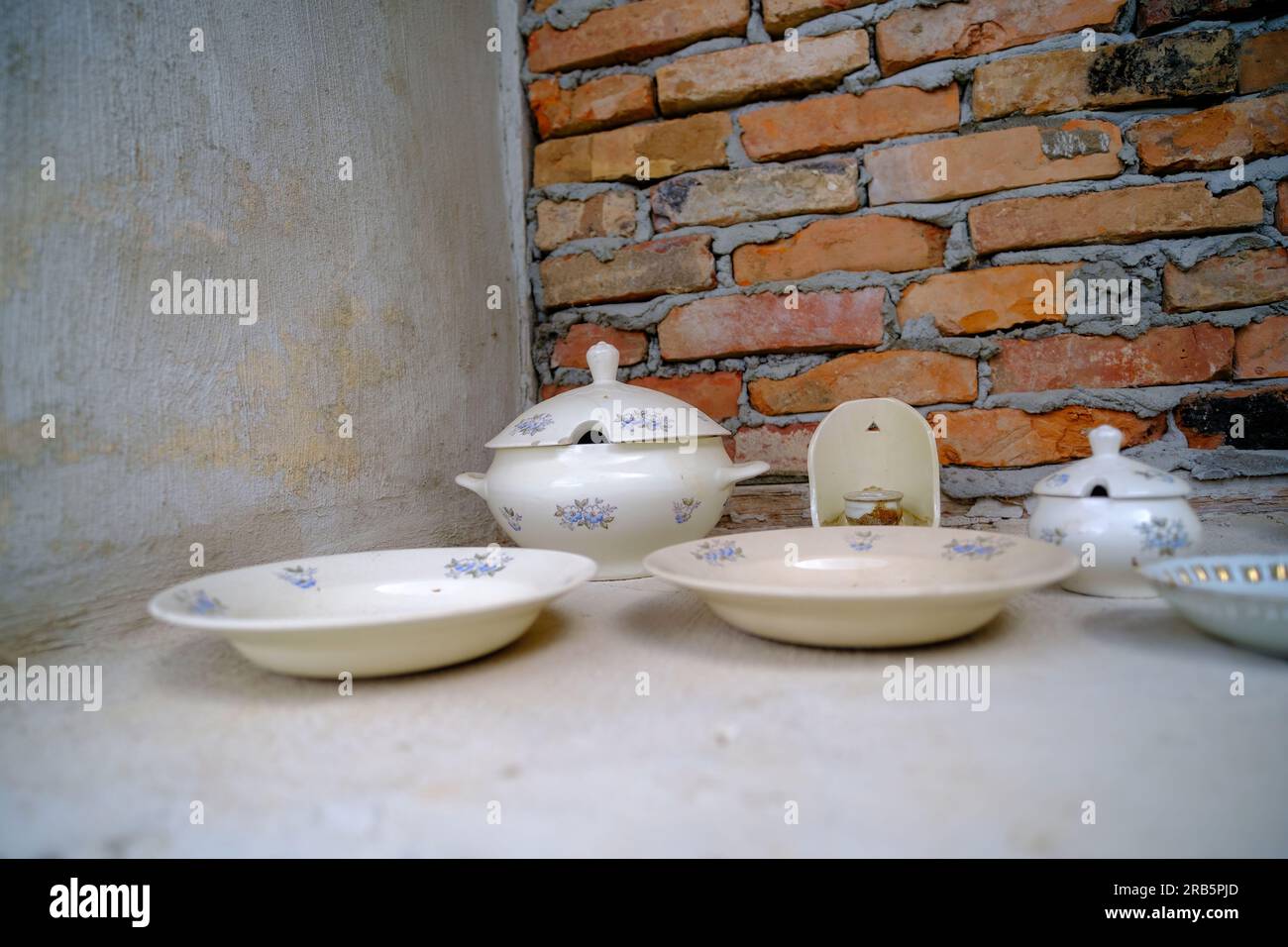 Home Collection of antique, vintage old tableware, crockery, crockery