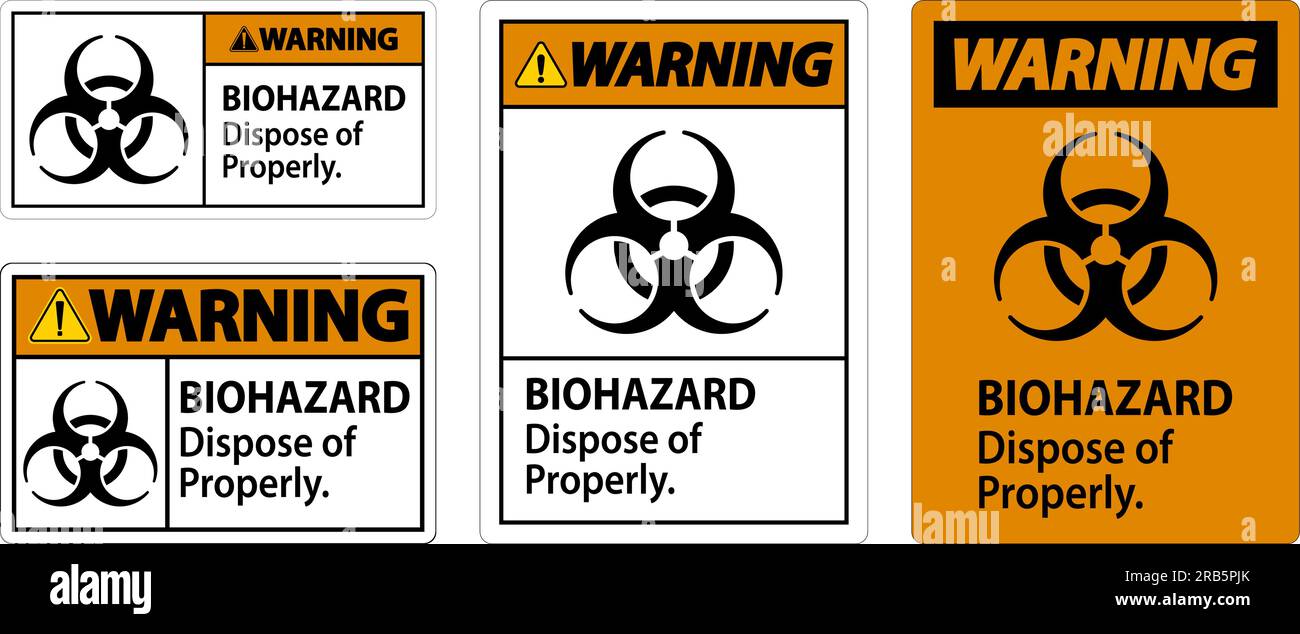 Biohazard Warning Label Biohazard Dispose Of Properly Stock Vector ...