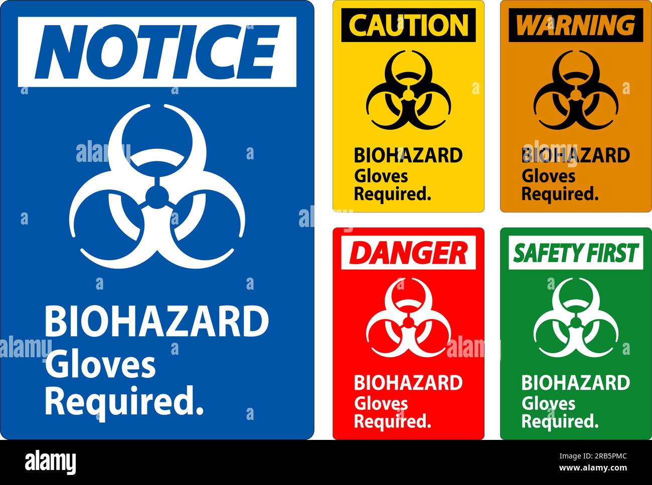 Biohazard Warning Label Biohazard Gloves Required Stock Vector Image