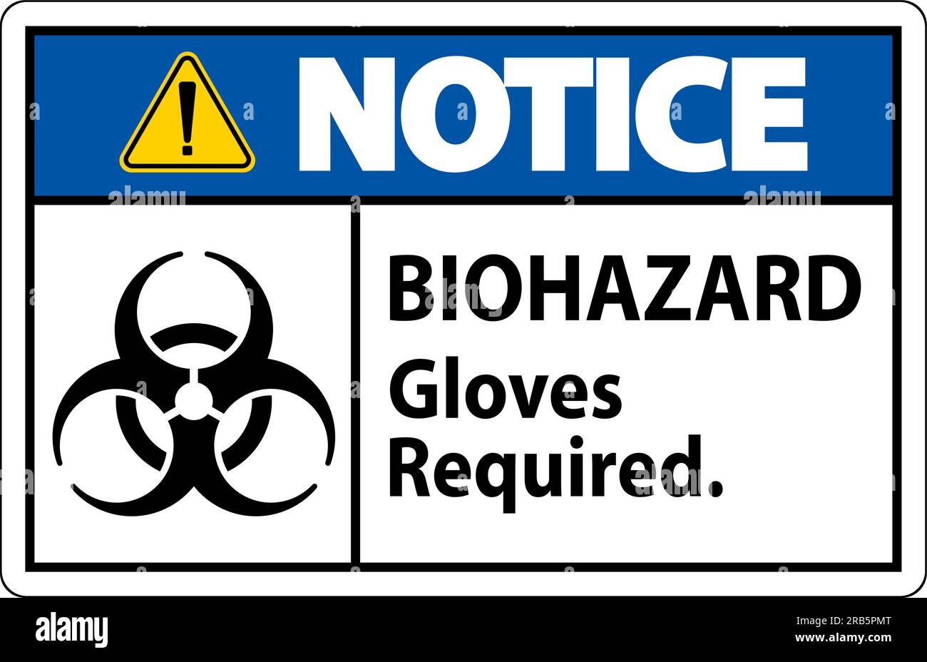 Biohazard Notice Label Biohazard Gloves Required Stock Vector Image