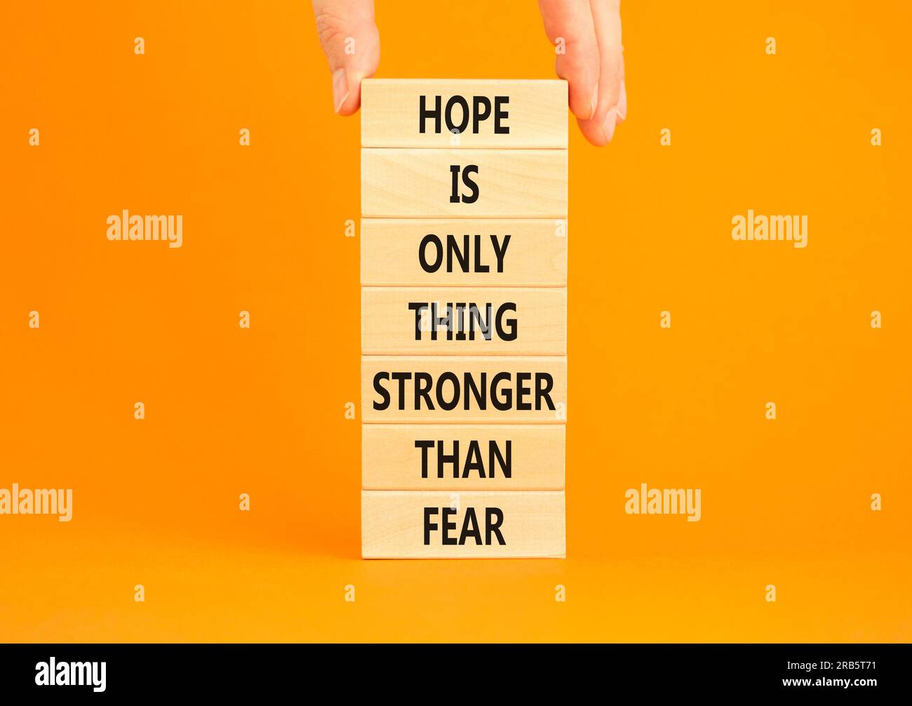 Hope stronger than fear symbol. Concept words Hope is the only thing