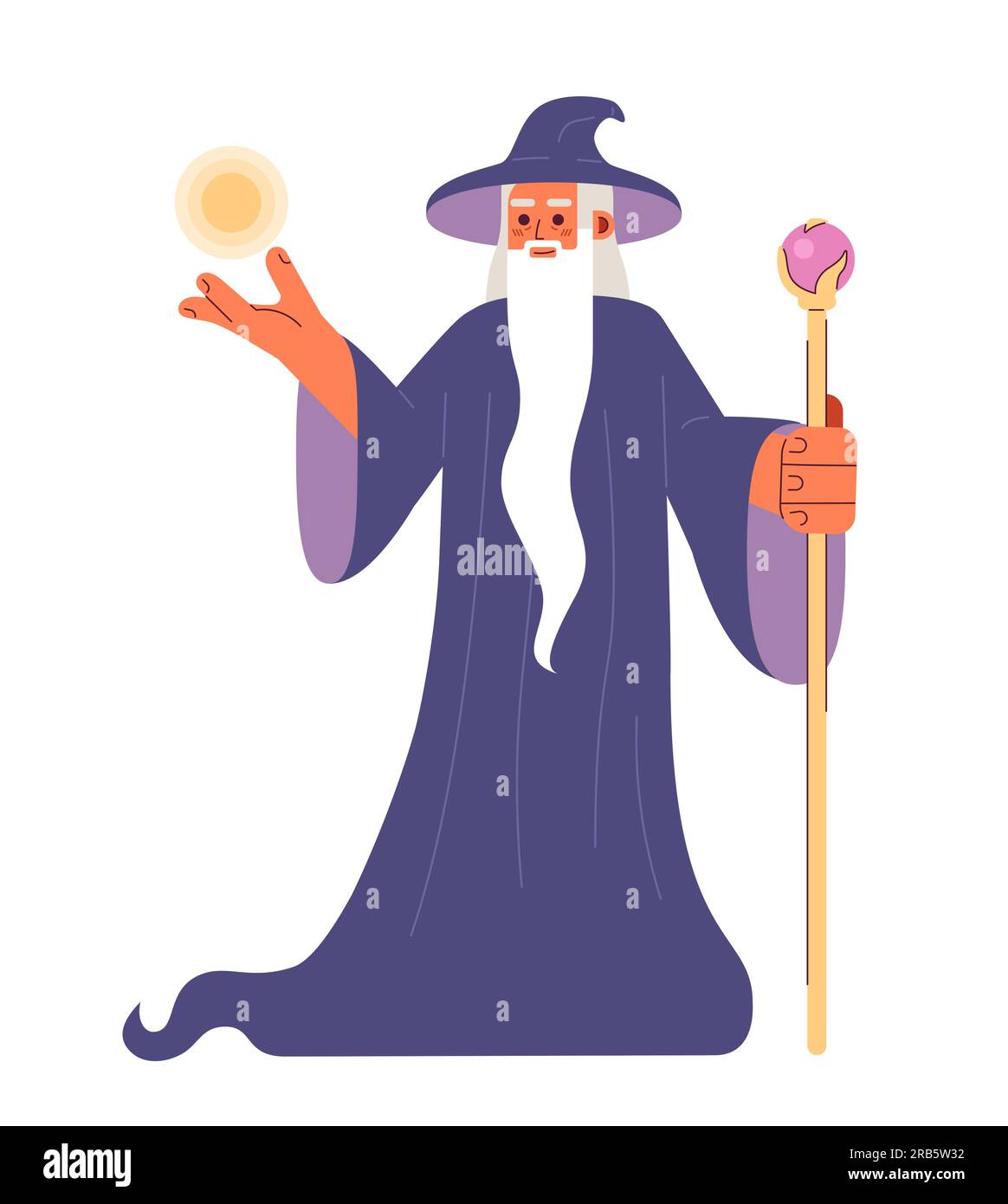 Wizard with magic powers semi flat color vector character Stock Vector ...