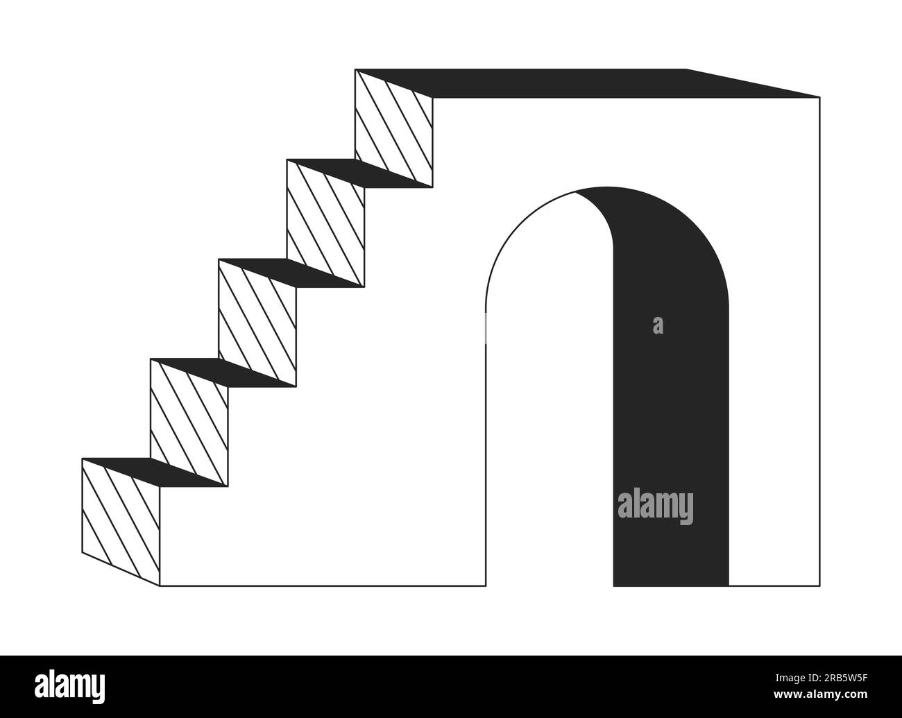 Pedestal with arch flat monochrome isolated vector object Stock Vector ...