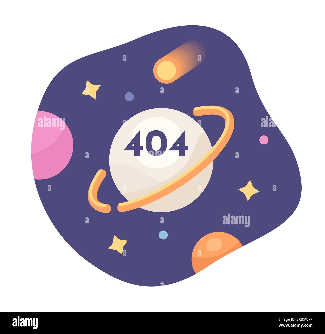 Universe and space exploration error 404 flash message Stock Vector