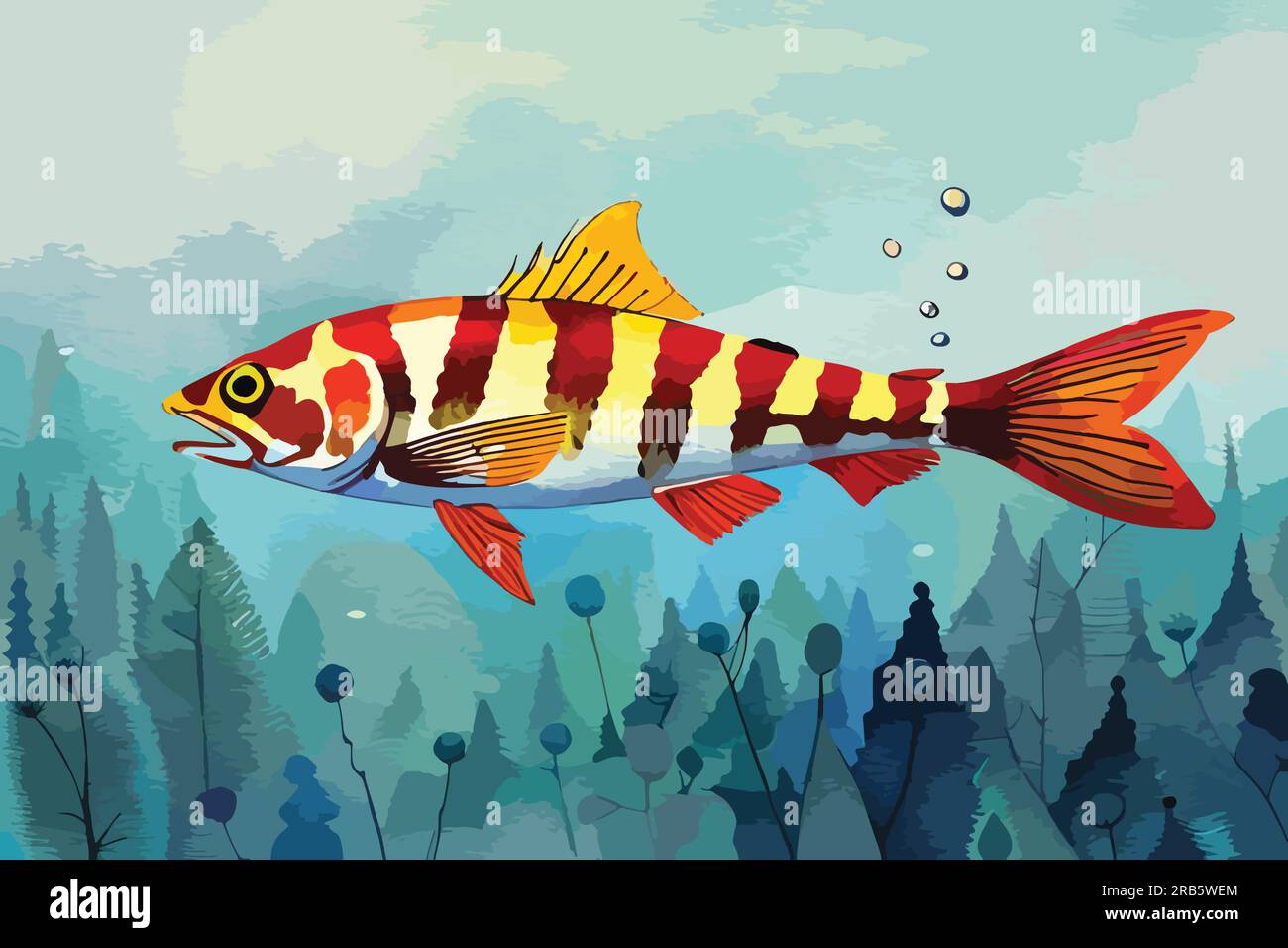 Goby fish watercolor art illustration Stock Vector Image & Art - Alamy