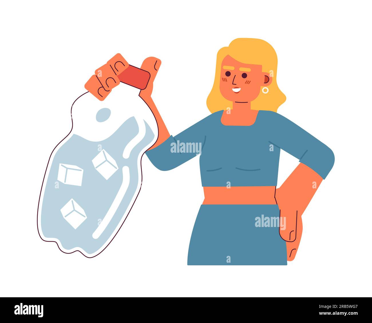 Stay hydrated in summertime flat concept vector spot illustration Stock ...