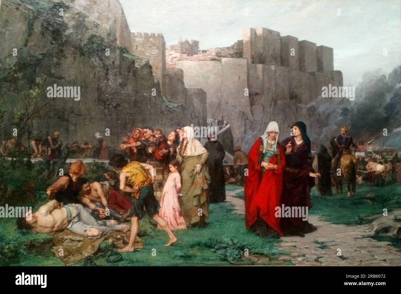 Insult to prisoners Episode of the crusade against the Albigenses in 1211 1875 by Albert Maignan Stock Photo