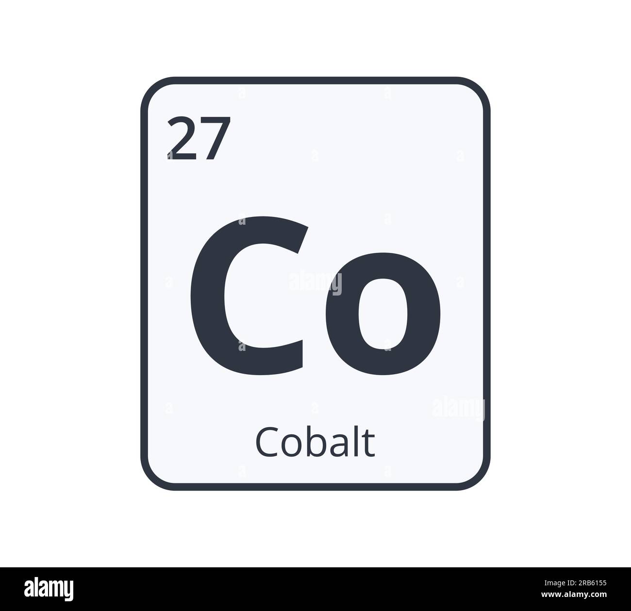 Cobalt Chemical Element Graphic for Science Designs. Stock Vector