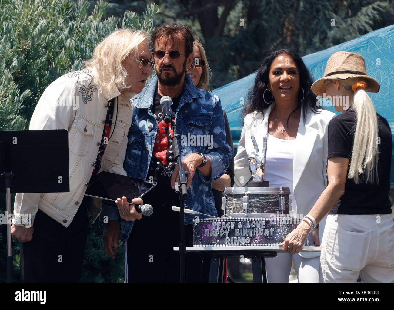 Beverly Hills, Ca. 7th July, 2023. Joe Walsh, Ringo Starr and Sheila E