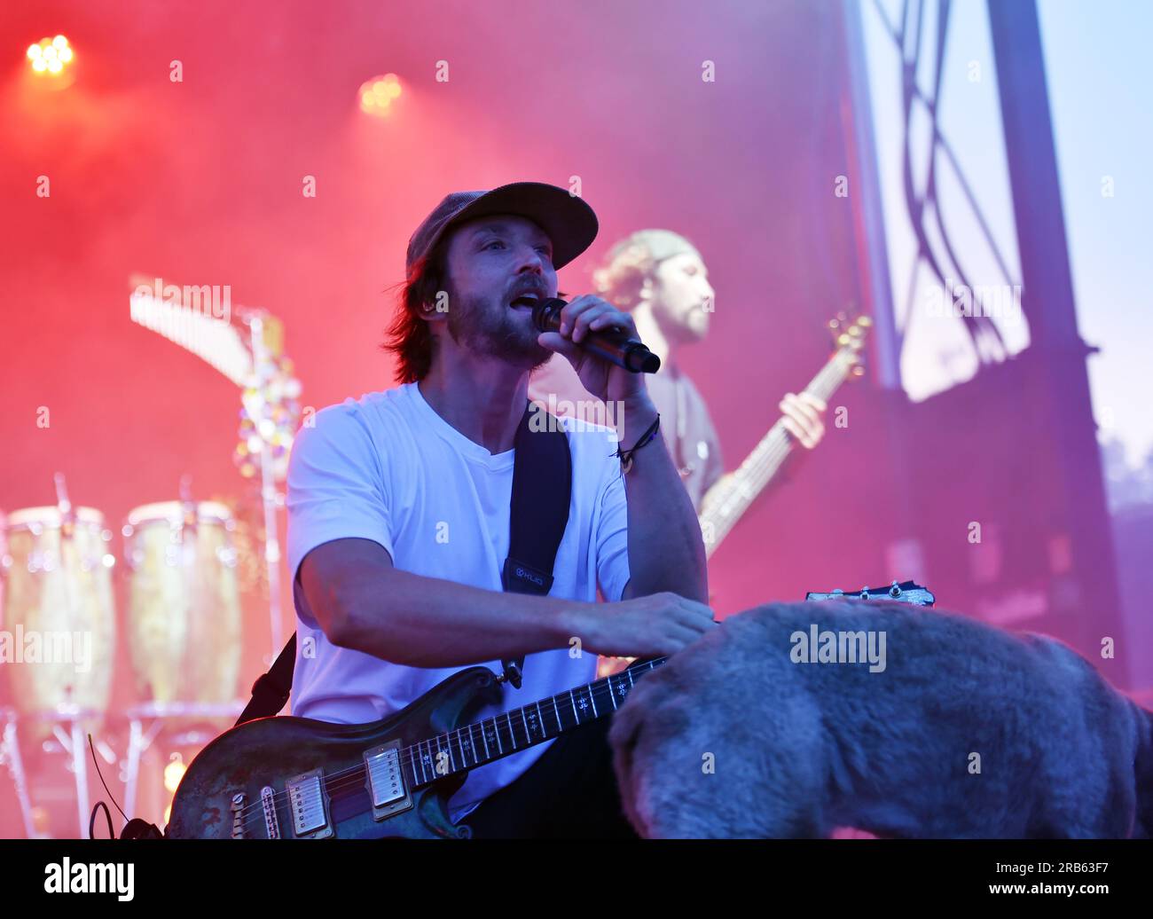 July 5, 2023, Virginia Beach, Virginia, USA: SCOTT WOODRUFF of Stick Figure brings the reggae to the Backbay Farms in Virginia Beach, Virginia on 5 July 2023.Photo Â© Jeff Moore (Credit Image: © Jeff Moore/ZUMA Press Wire) EDITORIAL USAGE ONLY! Not for Commercial USAGE! Stock Photo