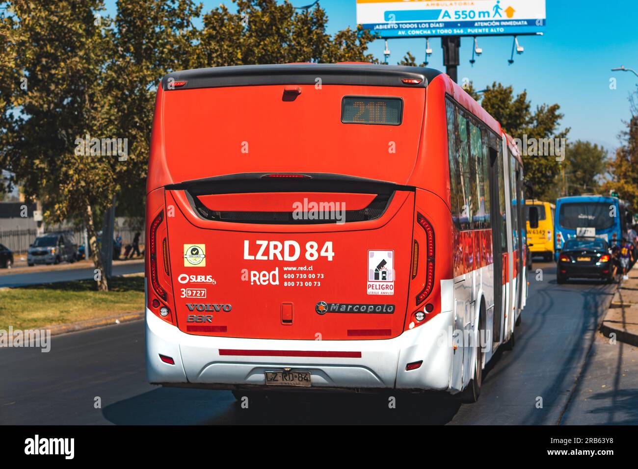 Bus Ruta 210 Santiago, Chile - March 16 2023: A public transport Transantiago, or ...