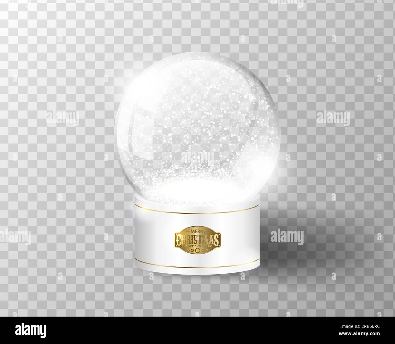 White vector snow globe empty template isolated on transparent