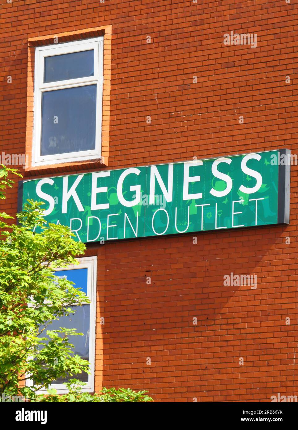 Close-up of the Skegness Garden outlet Stock Photo