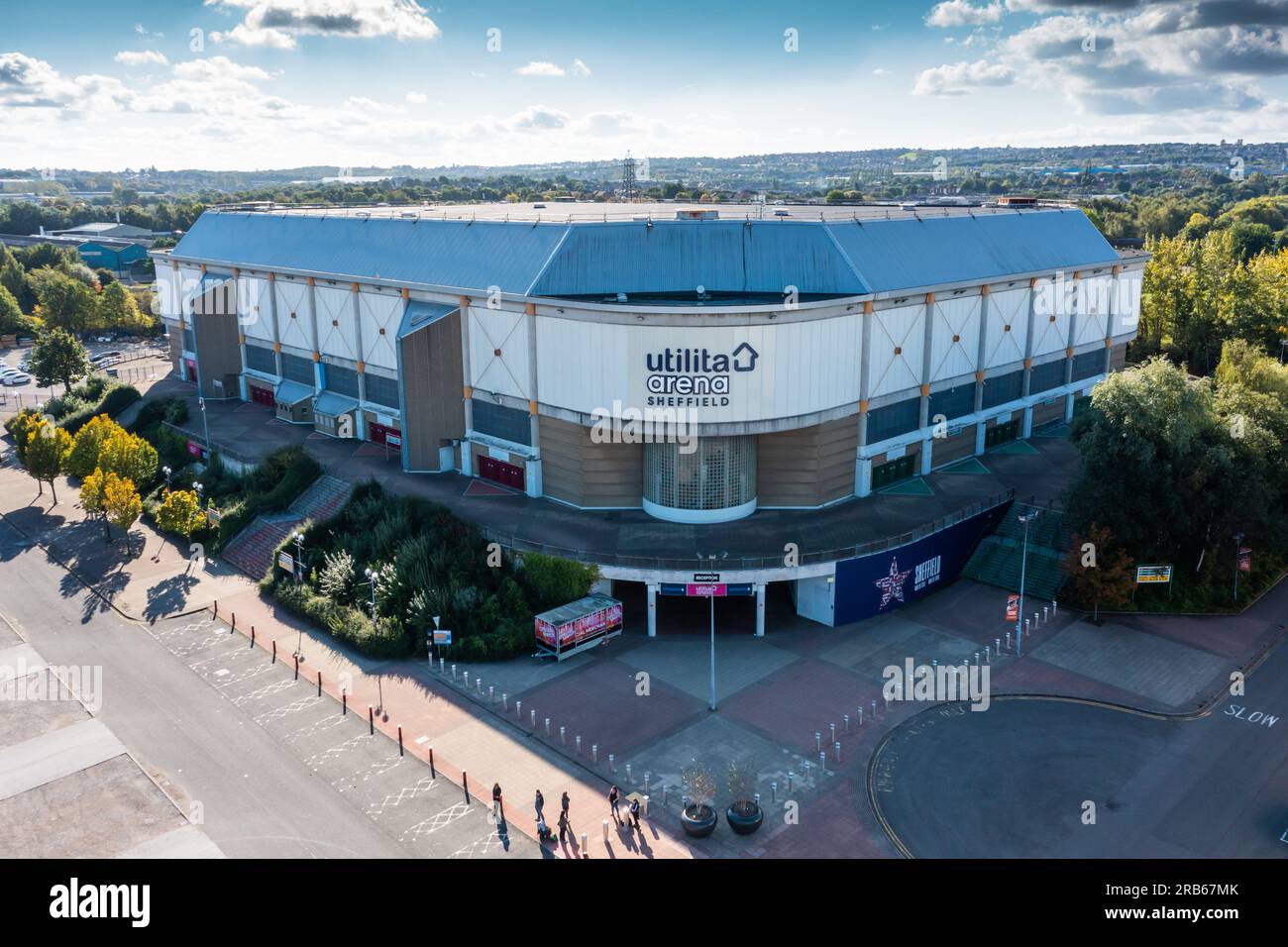 Aerial view of Sheffield Arena Stock Photo Alamy