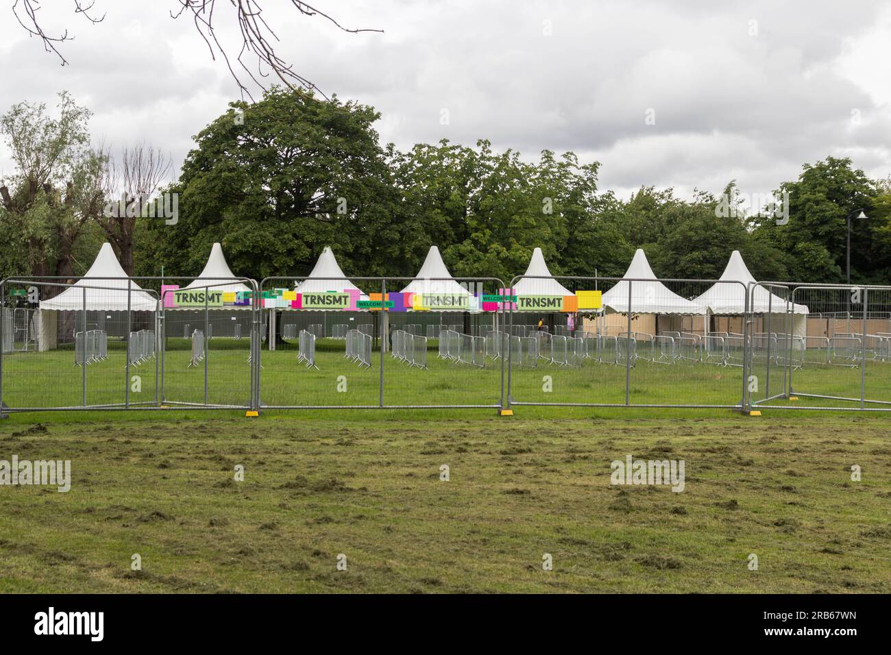 Entrance Gate to Trnsmt Festival 2023 day before festival starts Stock Photo