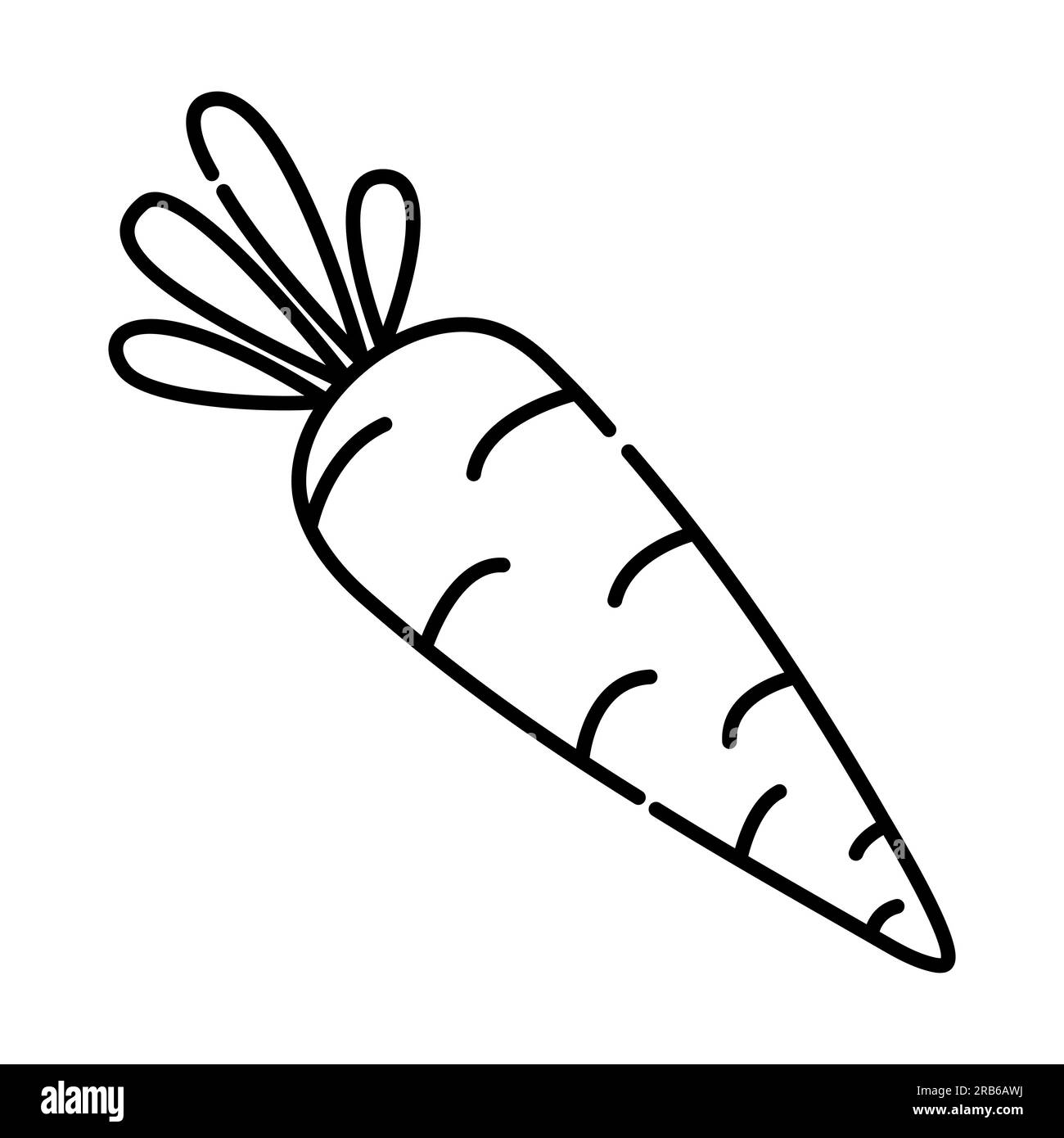 Carrot black and white vector line icon Stock Vector