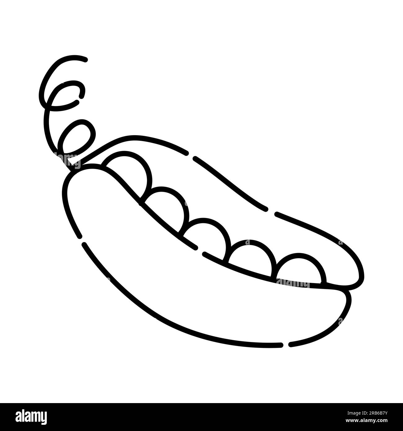 Green pea black and white vector line icon Stock Vector