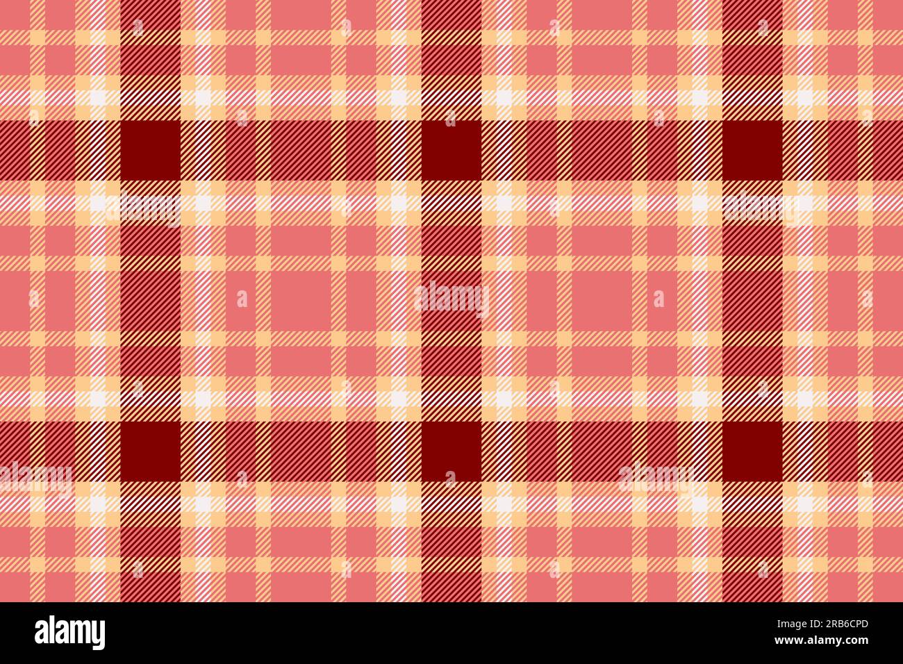 Plaid tartan background of vector textile texture with a pattern seamless fabric check in red and orange colors. Stock Vector