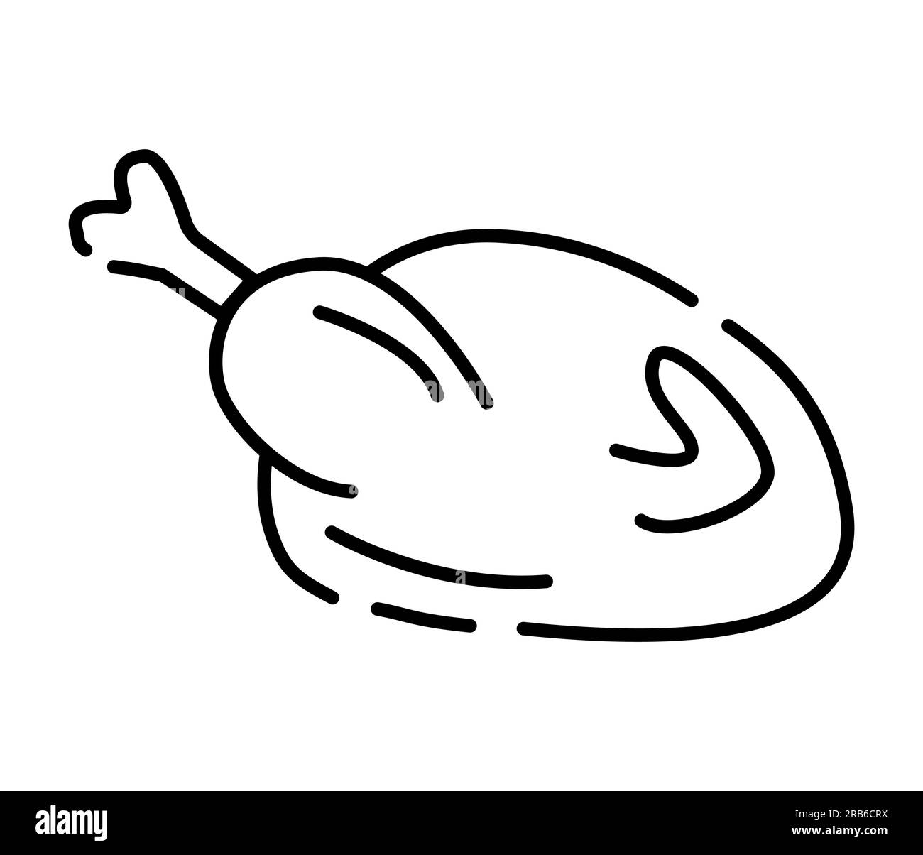 Chicken black and white vector line illustration Stock Vector