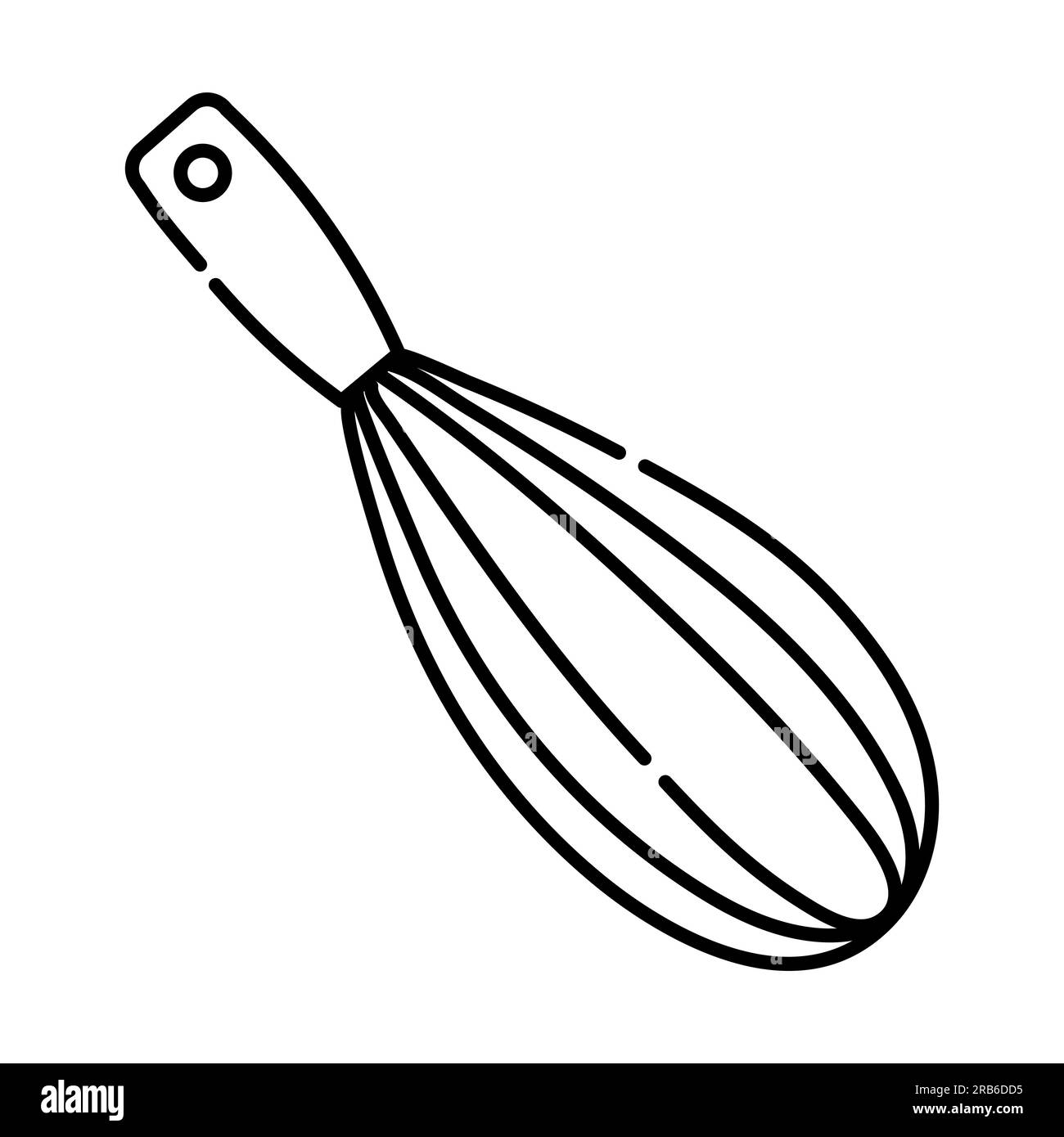 Whisk for whipping black and white vector line icon Stock Vector Image
