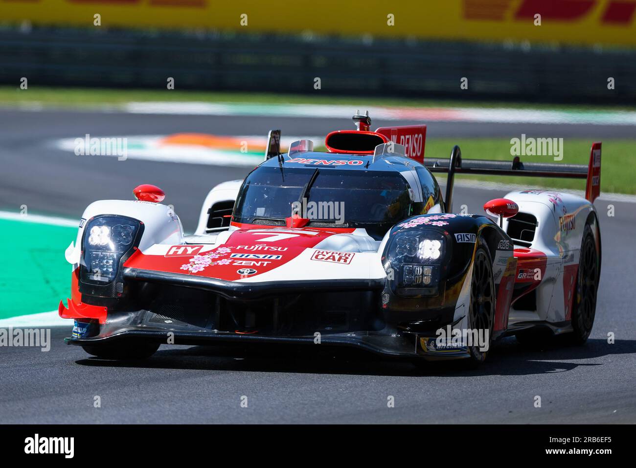 Monza, Italy. 07th July, 2023. Toyota Gazoo Racing - Toyota GR010 Hybrid of Kamui Kobayashi (JPN) competes during the WEC FIA World Endurance Championship 6 Hours of Monza 2023 at Autodromo Nazionale Monza. (Photo by Fabrizio Carabelli/SOPA Images/Sipa USA) Credit: Sipa USA/Alamy Live News Stock Photo
