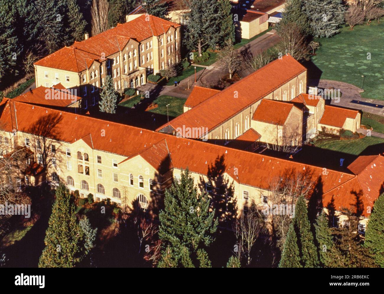 Aerial images of Mt. Angel, Oregon, USA Stock Photo Alamy