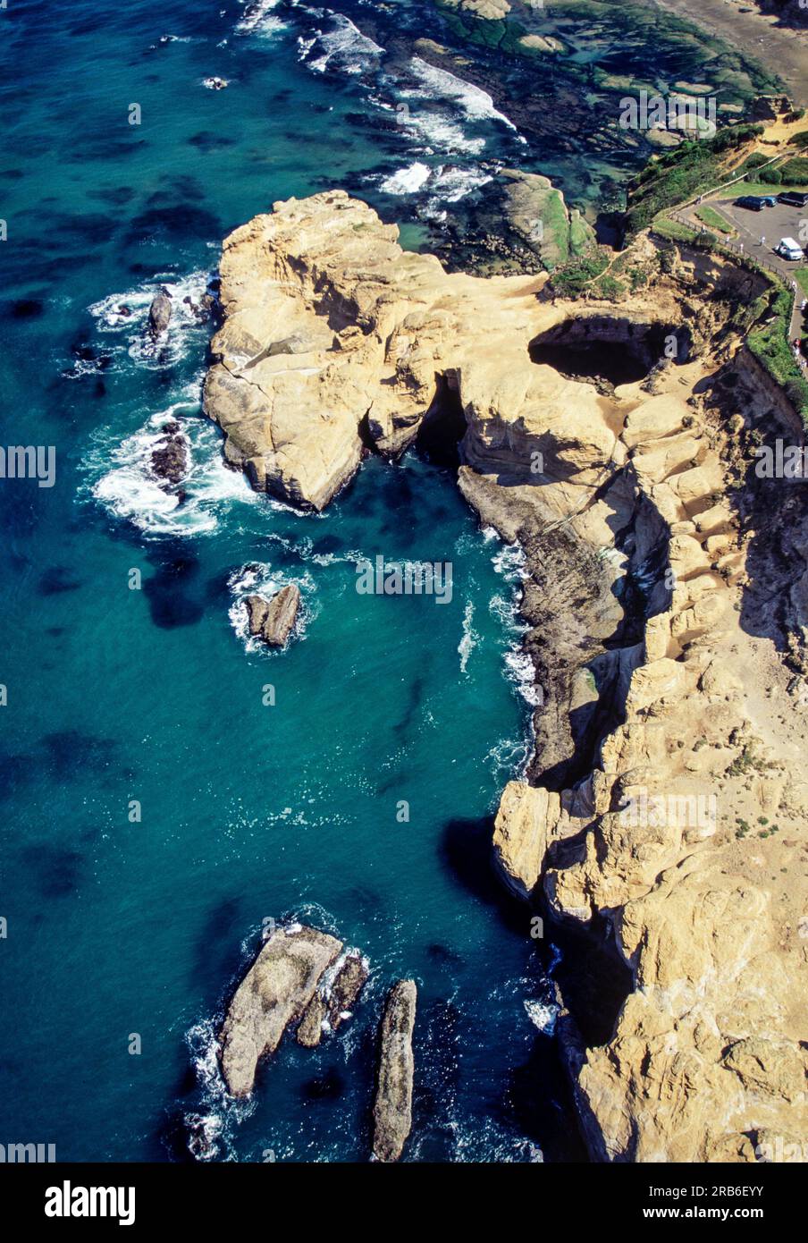 Aerial image of Devil's Punch Bowl, Oregon, USA Stock Photo - Alamy