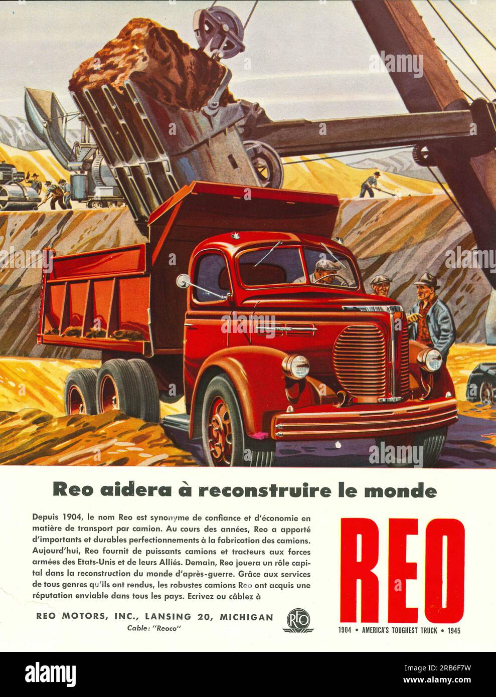 REO truck advert in a French magazine 1946 Stock Photo