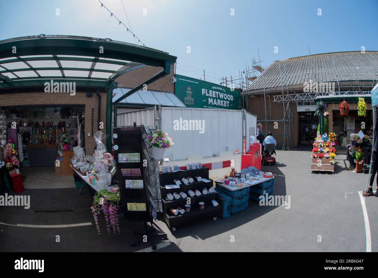 Fleetwood Market outside stalls, established 1840. Fleetwood