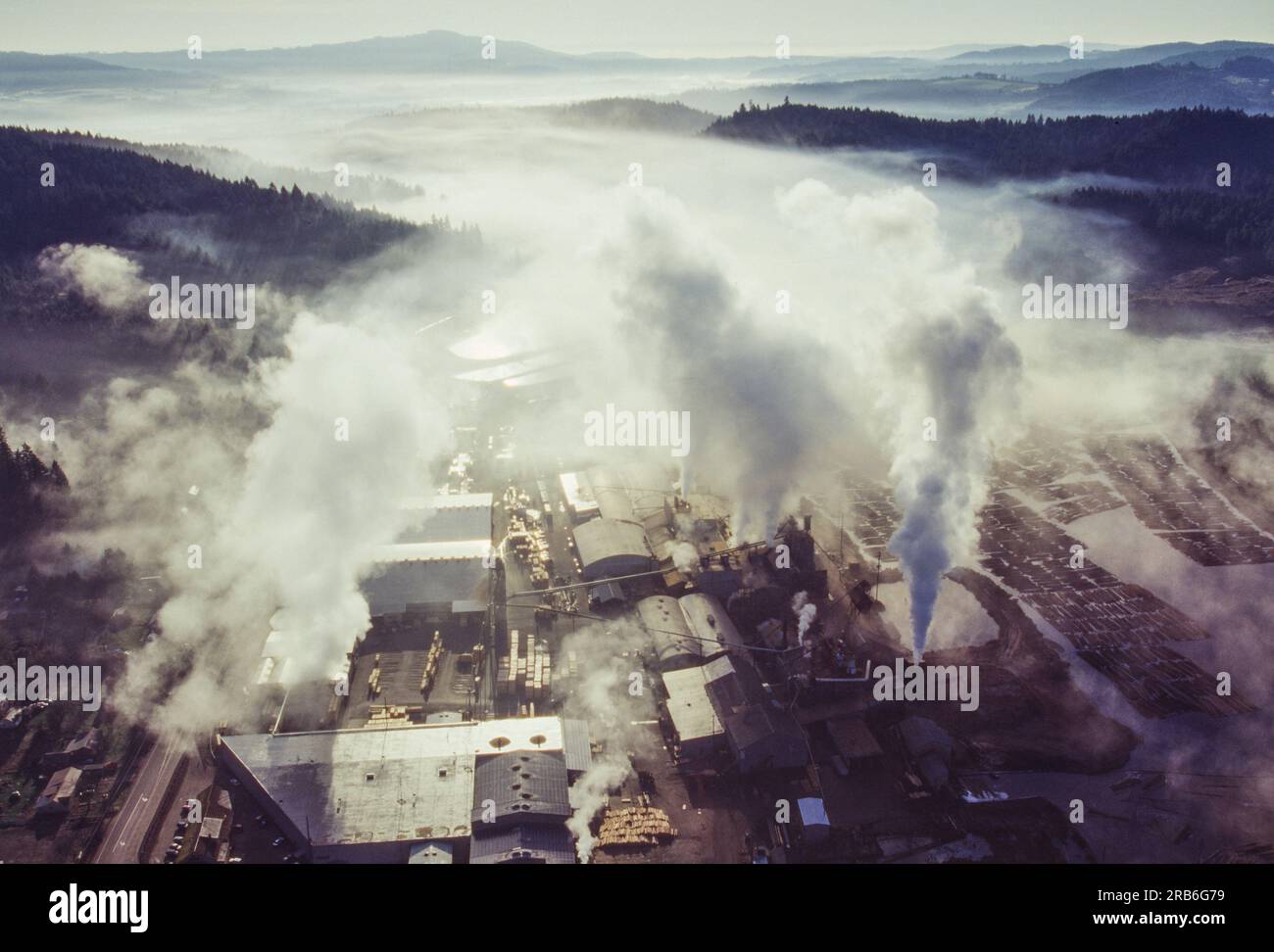 Aerial image of Stimpson Lumber Mill, Oregon Stock Photo Alamy