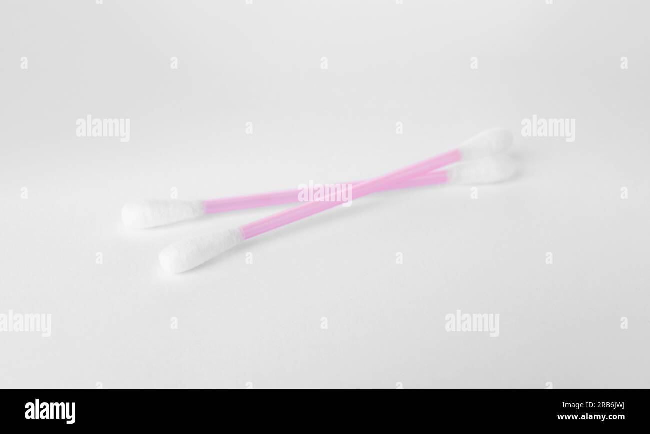 Clean cotton buds isolated on white. Hygienic product Stock Photo Alamy