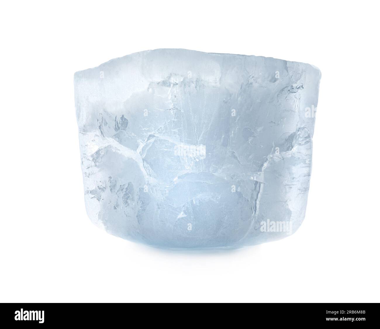 One crystal clear ice cube isolated on white Stock Photo - Alamy