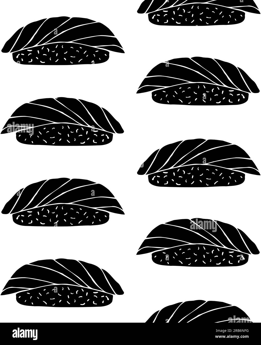 Vector seamless pattern of hand drawn sushi roll Stock Vector Image ...