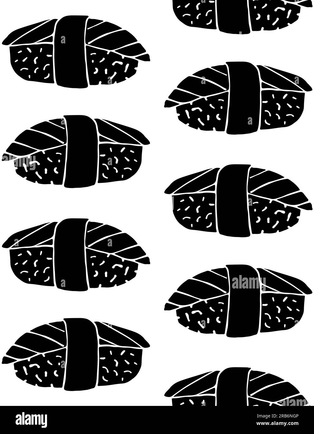 Vector seamless pattern of salmon sushi roll Stock Vector Image & Art ...