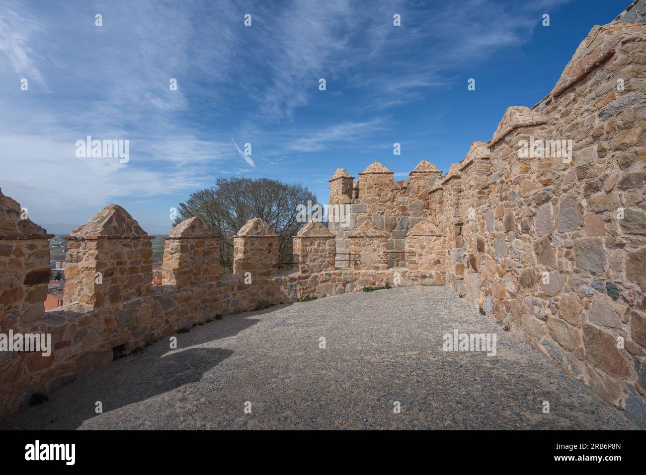 Medieval Walls of Avila Battlements - Avila, Spain Stock Photo