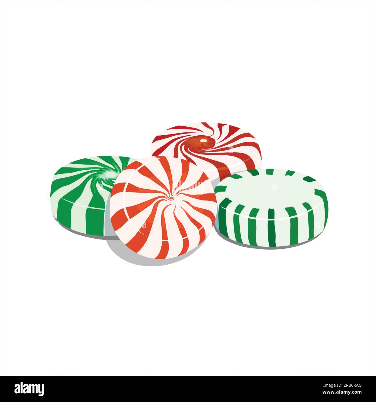Mints candy isometric vector in color. Christmas candy illustration