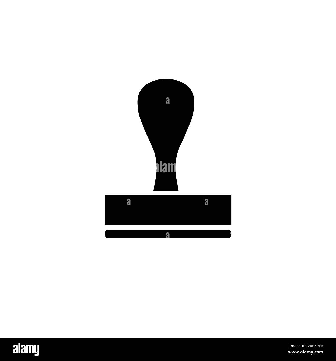 Rubber stamp flat silhouette vector on white background. Office supply