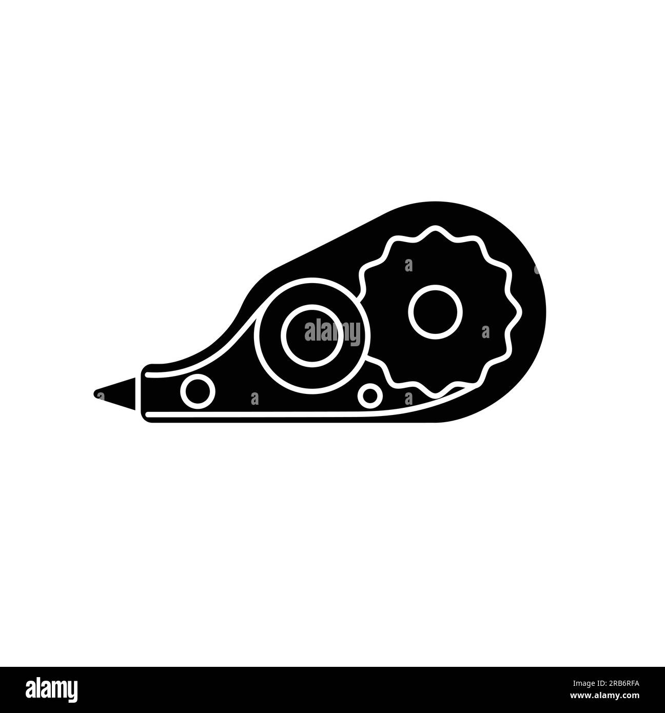 Correction tape flat silhouette vector on white background. Office