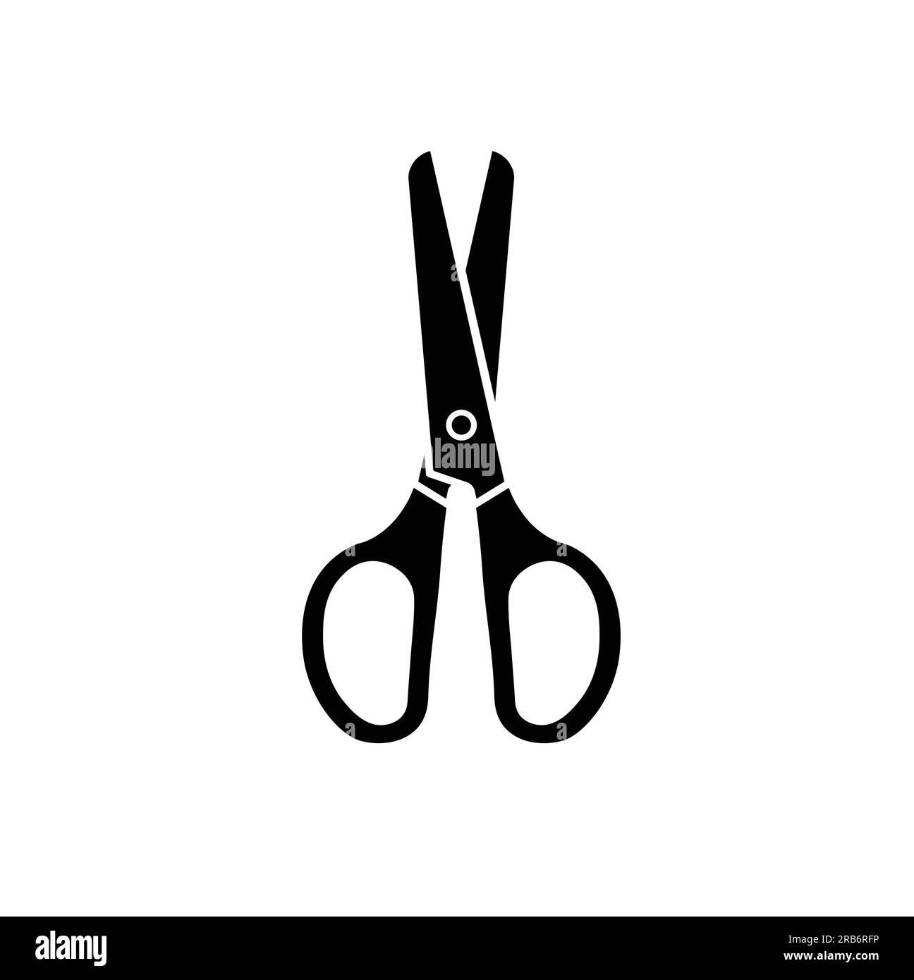 Scissors flat silhouette vector on white background. Office supply