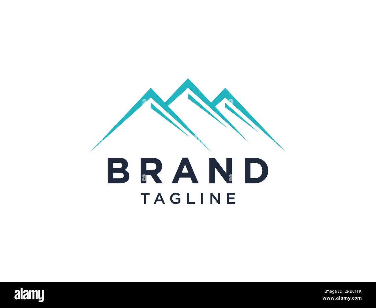 Outline Abstract Mountain Logo. Flat Line Vector Logo Design Template Element Stock Vector