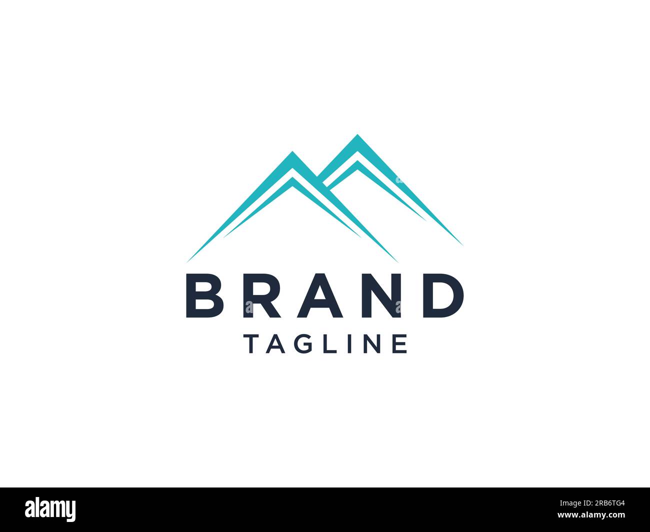 Outline Abstract Mountain Logo. Flat Line Vector Logo Design Template Element Stock Vector