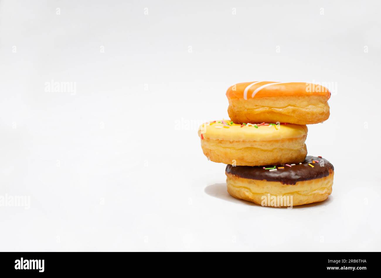 assorted donuts isolated on white background Stock Photo