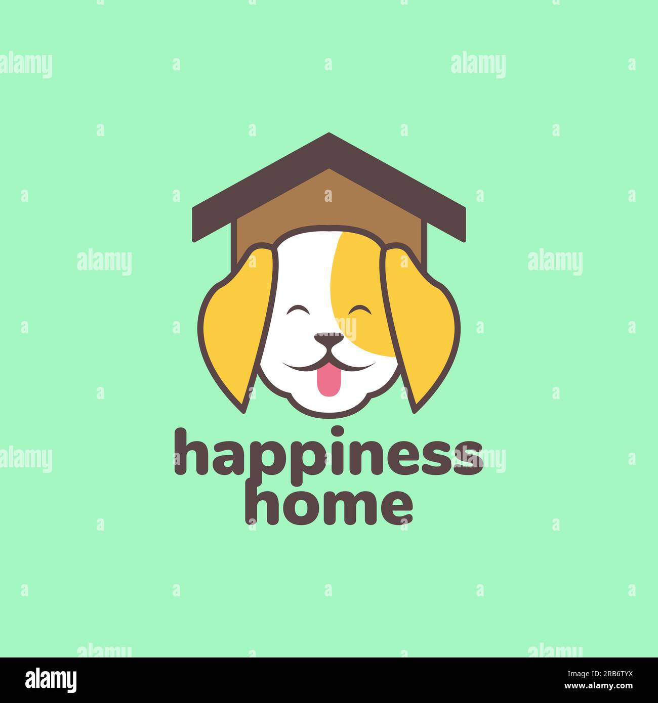 animal pets dog home cage mascot cartoon colorful logo design vector