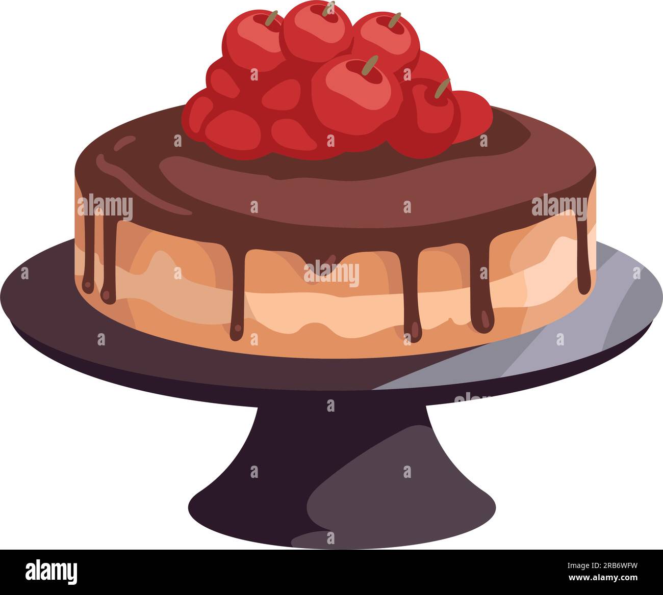Gourmet chocolate cake with strawberry cream Stock Vector Image & Art ...