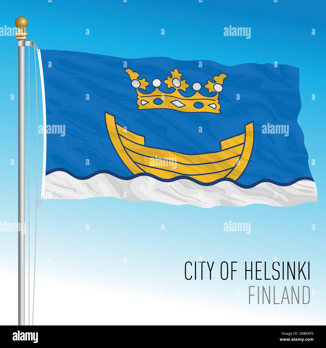 City of Helsinky pennant flag, Finland, vector illustration Stock Vector