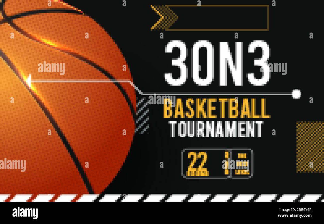 Basketball tournament posters, flyer with basketball ball template