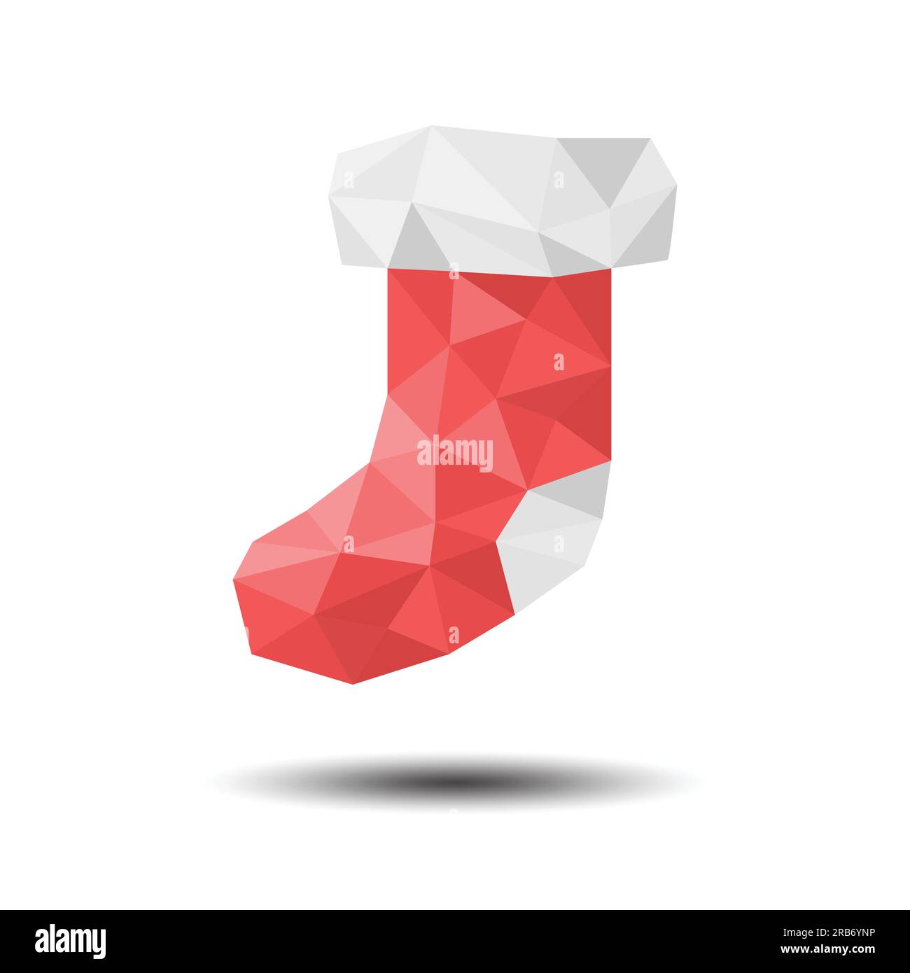 Polygon Christmas Sock on white background Stock Vector