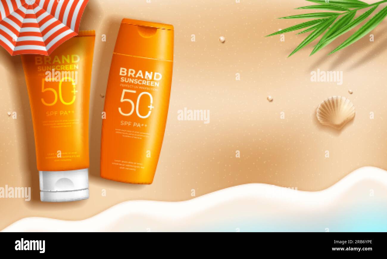 Sunscreen ad Stock Vector Images - Alamy