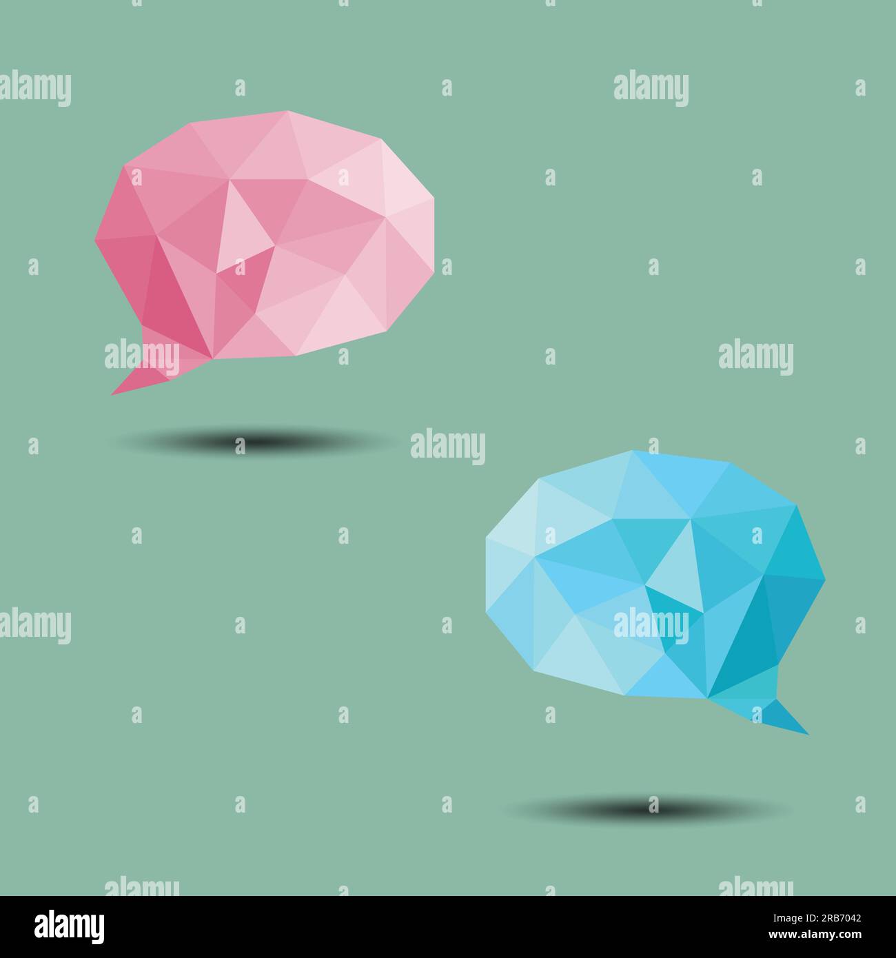 Polygon Bubble Conversation Icon on white background Stock Vector
