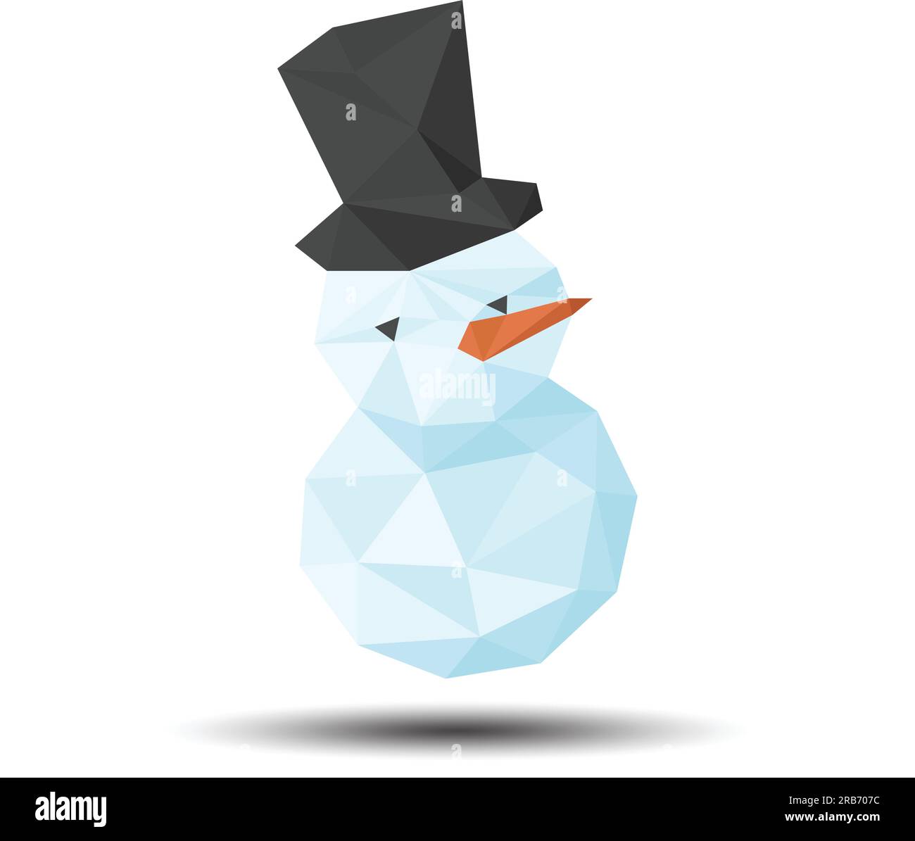 Polygon Snowman Icon on white background Stock Vector
